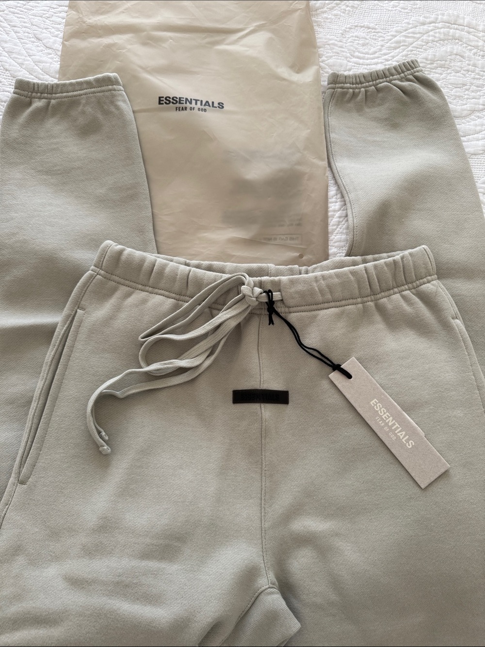 NWT ESSENTIALS Fear of God Light Sage Green Jogger Pants